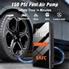 EAFC Avviatore di Emergenza per Auto 1200A con Compressore d'Aria Integrato 150PSI, Gonfiatore Portatile per Pneumatici, Booster di Emergenza per Batteria Auto 12V, Dispositivo di Avviamento