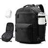 BOXSAM Zaino Viaggio 40x30x20 Ryanair Bagaglio a Mano Sottovuoto-Nero | Zaino da Viaggio con Pompa Integrata per PC Portatile Uomo Donna Leggero Impermeabile Adatto per Viaggi Lavoro Tempo Libero