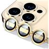 fonefunshop Compatible With iPhone 13/13 Mini - A Set of 2 Gold Glass Camera Lens Protectors