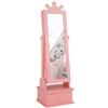 COSTWAY Portagioie per bambini 2 in 1 con specchio HY10431PI, 34 x 30 x 103 cm, rosa - A