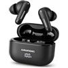 Grundig Auricolari wireless Grundig - 15 ore di autonomia - Cuffie Bluetooth 5.3 - Custodia di ricarica con indicatore della batteria - Ricaricabili tramite USB-C - Funzione vivavoce e riproduzione musicale - Colore: nero