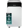 Hisense D16CW NUOVO Deumidificatore Classico A Scarico, Portatile, Bassa Rumorosità, Asciugatura, Spegnimento Automatico, Bianco, 50x28x20 cm, Capacità 16 litri