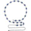 Linkidea Cintura a catena taglie forti per donne, pietra turchese argento catena in metallo cintura da donna catene per la vita del ventre, catena per il corpo extra lunga