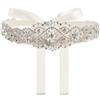LEEMASING Cintura da sposa con strass, fatta a mano, fascia per cintura da sposa con nastro per damigella d'onore, accessori per abiti da donna