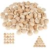 Oshhni 100 palline di legno divise, piccole perline di legno semicircolari non finite per bambini, progetti artigianali fai da te, nasi di gnomi, decorazioni, 1.2 cm x 0.6 cm