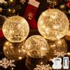 Sunshine smile Set di 3 sfere luminose a LED, catene luminose con sfere di vetro con 8 modalità, lampada decorativa a batteria, sfera con timer, decorazione natalizia illuminata con vetro crackle