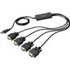 DIGITUS Adattatore seriale da USB a 4x - Convertitore RS232 - USB 2.0 Tipo A a 4x DSUB 9M - Chipset FTDI - Cavo di collegamento da 1,5 m