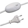Electraline 70115 Interruttore Varialuce Dimmer con Cavo da 1.5 Metri, Max 160W, Small, Bianco