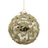 Bizzotto Sfera di Natale Luz Champagne D 10 cm in Vetro - Decorazione per Albero