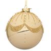 Bizzotto Sfera Frilly Champagne D 10 cm in Vetro - Decorazione per Albero di Natale