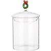Bizzotto Vaso Biscotti di Natale Astrea con Corona H 16 Cm D 10 Cm Vetro Trasparente