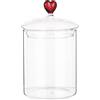 Bizzotto Vaso Biscotti di Natale Astrea con Cuore H 16 Cm D 10 Cm Vetro Trasparente