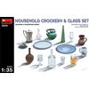 MiniArt 35559 1:35 Set di stoviglie e bicchieri - riproduzione fedele all'originale, modellismo, kit di costruzione in plastica, fai da te, hobby, incollaggio, modellismo, assemblaggio, non verniciato