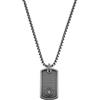 s.Oliver Catena con pendente Collana da Uomo in Acciaio inox, 55+5 cm, grigio, bussola, in confezione regalo, 2036846