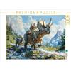 CALVENDO Puzzle "Escursione in montagna con dinosauro Triceratopo" - 1000 pezzi. Dimensioni del puzzle: 64 x 48 cm. Puzzle fotografico per momenti di relax e divertimento