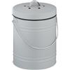Relaxdays Secchio per compost da cucina, 5 l, piccolo cestino dei rifiuti, coperchio e filtro anti-odori, secchio per rifiuti organici, ferro, grigio