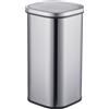 Relaxdays Cestino con sensore, 30 litri, coperchio elettrico, porta sacchetti, acciaio inossidabile, cestino da cucina, argento