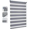 Sekey Tenda a rullo a due strati "Sekey", sistema di fissaggio a clip senza foratura, ideale per finestre, larghezza 75 cm, modello "Duo"