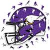 Iconic Puzzles Puzzle iconici - Helm dei Minnesota Vikings, puzzle in legno con licenza ufficiale NFL