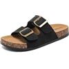 zaxunai Ciabatte Donna Estive, Sandali Sughero Plantare, Doppia Fibbia Antiscivolo | Donna Estive, Sandali Sughero con Plantare, Doppia Fibbia, Suola Antiscivolo in Gomma, Scarpe Casual da Spiaggia
