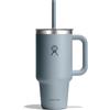 Hydro Flask - Travel Tumbler 946 ml (32 oz) with Clear Press-In Straw Lid - Acciaio Inox - Isolamento a Doppia Parete Sottovuoto - Resistente agli Schizzi - Shale Gray