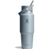 Hydro Flask - Wide Flex Straw Travel Bottle 946 ml (32 oz) - Acciaio Inox, Ermetico, Compatibile con la Maggior Parte dei Portabicchieri - Isolato Freddo 24 Ore - Bocca Larga - Shale Gray