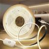 KSIBNW Striscia LED COB 5V USB, Bianco Naturale 4000K 1M Luci LED Autoadesivo Tubo Dimmerabili Strisce Larghezza 8mm Flessibile Alta Luminosità Nastro per Retroilluminazione TV, Cucina