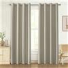 Ystyle Tenda Oscurante per Interni 2 Pezzi, 140×180 CM, Beige | Tenda con Anelli Effetto Lino Moderne, Tenda Termica Isolante Freddo e Caldo, da Soggiorno Letto Cameretta Bambina