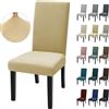 Ystyle Coprisedie con Schienale Elasticizzati 2 Pezzi, Beige | Copri Sedie Soggiorno Universali, Fodere Sedie Antigraffio Gatto Resistente, Coprisedia Moderno Lavabile Antimacchia