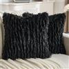 YSTELLAA Federe Cuscini Divano 60x60 Effetto Piuma, 2 Pezzi, Nero | Tessuto Identico Fronte/Retro, Forma Corazón Cerniera, Federa Cuscino Decorazione per Divano Soggiorno Camera Da Letto