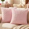Ystyle Federe Cuscini Divano 50 x 50 cm Set da 2, Copricuscini Divano in Morbido Peluche, Copri Cuscini per Divano Moderni Elegante Decorativi, Resistente per Soggiorno Camera, Rosa