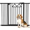 PawHut Cancellino per Cani con 4 Viti Regolabili, 74-100x76cm Nero | Nastro Adesivo, Cancello per Cani, Cancelletto per Cani, Metallo e Plastica