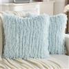 YSTELLAA Federe Cuscini Divano 60x60 Effetto Piuma, 2 Pezzi, Azzurro | Tessuto Identico Fronte/Retro, Forma Corazón Cerniera, Federa Cuscino Decorazione per Divano Soggiorno Camera Da Letto