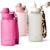 MAMEIDO Borraccia con Cannuccia 500 ml (Glow Couture) | a prova di perdite, senza BPA, tappo sportivo 2 in 1, motivazionale, cannuccia, laccetto, borraccia bambini per sport, scuola