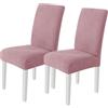 Ystyle Coprisedie Con Schienale 2 Pezzi, Copri Sedie Da Cucina, Coprisedia Elasticizzato, Copri Sedia Universali Sala Da Pranzo, Moderno Coprisedia Lavabile Estraibile, Rosa
