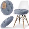 Amazinggirl Cuscini Sedie Cucina Rotondo 40 cm in Velluto a Coste | Cuscino morbido per sedia ufficio panca sgabello e pavimento seduta comoda interno confortevole Blu jeans
