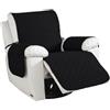 CYCMACO Antiscivolo Copripoltrona Rimovibile 1 Posto, Nero | Copripoltrona Relax Reclinabile Universale, Antiscivolo Fodera Poltrona Con Tasche Laterali, Antimacchia Antigraffio