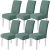 Ystyle Coprisedie Con Schienale 6 Pezzi, Coprisedie Elasticizzato, Fodere Coprisedie Universale per Sala da Pranzo Cucina, Lavabile Estraibile, Facile da Pulire e Resistente, Verde Chiaro