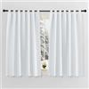 PONY DANCE Tenda Oscurante Termica Isolante Freddo e Caldo da Interno | per Camera da Letto, Soggiorno, con Passanti, Facile Lavaggio, Moderne, 2 Pezzi L 140 x A 137 CM, Bianco Grigiastro