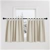 PONY DANCE Tende Corte Oscuranti Termiche per Cucina con Passanti | per Camera da Letto, per Finestre Piccole, per Cameretta Bambini, Blackout, 2 Pezzi L 140 x A 120 CM, Beige Chiaro