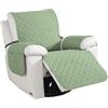 CYCMACO Antiscivolo Copripoltrona Rimovibile Grande 1 Posto, Verde Chiaro | Copripoltrona Relax Reclinabile Universale, Antiscivolo Fodera Poltrona Con Tasche Laterali, Antimacchia Antigraffio