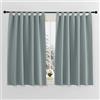 PONY DANCE Tende Oscuranti Termiche da Interno per Finestre Piccole | Corte, per Camera da Letto, per Interni, con Passanti, Blackout, Privacy, Anti-UV, 2 Pezzi L 140 x A 137 CM, Blu Grigiastro