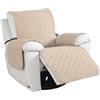 CYCMACO Antiscivolo Copripoltrona Rimovibile Grande 1 Posto, Beige | Copripoltrona Relax Reclinabile Universale, Antiscivolo Fodera Poltrona Con Tasche Laterali, Antimacchia Antigraffio