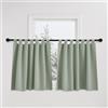 PONY DANCE Tende Corte Oscuranti Termiche Isolanti per Camera da Letto | per Cucina, per Finestre Piccole, Blackout, per Interni, con Passanti, Privacy, 2 Pezzi L 140 x A 120 CM, Verde Salvia