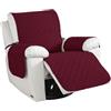 CYCMACO Antiscivolo Copripoltrona Rimovibile Grande 1 Posto, Bordeaux | Copripoltrona Relax Reclinabile Universale, Antiscivolo Fodera Poltrona Con Tasche Laterali, Antimacchia Antigraffio
