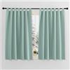 PONY DANCE Tende Oscuranti Termiche da Interno per Finestre Piccole | Corte, per Camera da Letto, per Interni, con Passanti, Blackout, Privacy, Anti-UV, 2 Pezzi L 140 x A 137 CM, Verde Chiaro