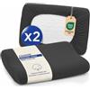 Dreamzie - Federa per Cuscino Cervicale - Set da 6 | 95% Cotone · 5% Elastan · Federa Cuscino Cervicale per Dormire · Lavabile · Nero · 40-50 x 60-75cm