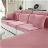 CYCMACO Velluto Copriseduta Divano Grande 1 Posti*2, Rosa | Universale Elasticizzato Copricuscini Divano Antiscivolo, Copridivano Cuscini Separati, Soft Sofa Seat Cover Lavabili