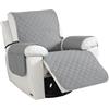 CYCMACO Antiscivolo Copripoltrona Rimovibile Grande 1 Posto, Grigio Chiaro | Copripoltrona Relax Reclinabile Universale, Antiscivolo Fodera Poltrona Con Tasche Laterali, Antimacchia Antigraffio
