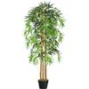 Outsunny Bambù Artificiale Alto 150cm con Vaso Pianta Artificiale Verde | da Interno, Decorativa Realistica, per Casa, Ufficio, Esterno, Giardino